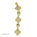 Detailed view of the gold plated clover and heart zircon pendant measuring seventy mm. - Pendant Only (No Chain Included) / DN260419-D (Heart Four-Leaf Clover Classic Style)
