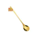 Cuchara de acero inoxidable dorada con colgante de caballo para regalo de año nuevo. - Cuchara (Riqueza) / Dorado