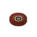 Ovale rote Steinperle mit zentralem eingefasstem Edelstein, stilvoller DIY Schmuckanhänger. - DN260813-G (Anhänger Ohne Kette)
