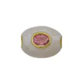 Elegante cuenta charm ovalada con circonita rosa y textura de mármol blanco fino. - Colgante Solo (Sin Cadena) (DN260707-C) / Rosa