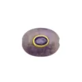 Ovale geschnitzte Amethyst-Anhänger mit zentralem lila Edelstein in Goldfassung. - DN260813-I (Anhänger Ohne Kette)