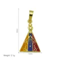 Gold-plated enamel pendant religious design colorful oil drop charm 33x15mm jewelry accessory - DN260828-G Pendant Only (Without Chain)