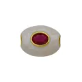 Cuenta espaciadora ovalada de gran agujero, cobre bañado en oro de 18K con circonita roja y esmalte. - Colgante Solo (Sin Cadena) (DN260707-D) / Rojo