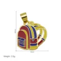 Vista detallada del colgante de mochila de esmalte colorido, accesorio de joyería para estudiantes. - Estilo Mochila Roja (DN260729-J) (Colgante Solo)