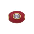 Rosa Emaillierte Ovale Grosse Loch Perle fur DIY Handgemachte Halskette Armband Schmuck. - Anhänger Ohne Kette (Stil I)