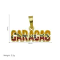 Gold plated metal enamel Caracas letter pendant necklace stylish fashion jewelry accessory - DN260828-H Pendant Only (Without Chain)
