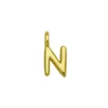 Ciondolo con lettera N dorata per gioielli fai da te collana, elegante accessorio alfabeto. - Ciondolo Solo (Senza Catena) (Stile N)