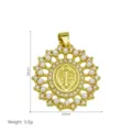 Ciondolo di San Benedetto dorato con perle e zirconi, elegante e raffinato gioiello religioso. - Stile Medaglia San Benedetto (DN260711-I) / Pendant Only (Without Chain)