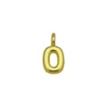 Ciondolo lettera alfabeto gonfio dorato vista dettagliata per accessori collana fai da te. - Ciondolo Solo (Senza Catena) (Stile O)