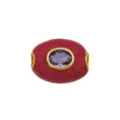 Ovale grosse Loch Perle rosa rot Finish mit lila Stein fur DIY handgemachte Schmuck Handwerk - Anhänger Ohne Kette (Stil J)