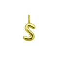 Ciondolo lettera S palloncino oro dettaglio primo piano, accessorio collana fai da te. - Ciondolo Solo (Senza Catena) (Stile S)