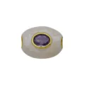 Perle d'espacement ovale en cuivre plaque or 18K avec zircon violet pour bracelet DIY. - Pendentif Seul (Sans Chaîne) (DN260707-G)