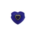 Blauer Herz-Anhänger mit goldenem Rand und Zirkon für Halsketten und modischen Schmuck. - DN260813-M (Anhänger Ohne Kette)