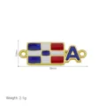 Detailed view of gold-plated enamel alloy jewelry connector charm with letter A design. - Pendant Only (Without Chain) (Style A)