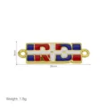 Enamel Dominican Republic flag charm metal bracelet connector DIY jewelry accessory detail view. - Pendant Only (Without Chain) (Style B)