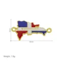 Enamel Dominican Republic map charm connector for DIY bracelet necklace jewelry making. - Pendant Only (Without Chain) (Style C)
