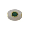 Charme marbre blanc zircone vert ovale plaqué or 18K bricolage bracelet perlé collier accessoire bijoux - Pendentif Seul (Sans Chaîne) (DN260707-I)