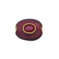 Ovale Charm Perle Abstandshalter mit rotem Stein violettem Körper und Goldton Schmuck - Anhänger Ohne Kette (Stil M)