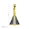 Gold-plated enamel religious pendant featuring a blue and white triangular design, 33mm. - DN260828-F Pendant Only (Without Chain)