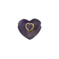Violetter Edelstein Herz Anhänger mit Goldrand Variante. Elegantes Damen Schmuck Accessoire. - DN260813-P (Anhänger Ohne Kette)
