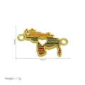 Close-up of golden metal map charm connector with heart cutout, DIY jewelry accessory detail. - Pendant Only (Without Chain) (Style D)