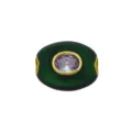 Ovale grüne Emaille-Perle mit lilafarbenem Zirkonia für DIY-Armbänder und Halsketten - Dunkelgrün (Helllilare Zirkonia)
