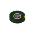 Grüne ovale Fass-Steinperle mit lila Zirkon für DIY Schmuck Armbänder und Halsketten - Dunkelgrün (Lilare Zirkonia)