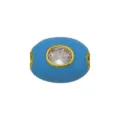 Hellblauer ovaler Emaille-Charm mit klarem Zirkon für DIY-Halsketten und Armbänder - Hellblau (Klarer Zirkonia)