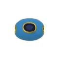 Hellblaue Emaille-Trommelperle mit dunkelblauem Zirkon für DIY-Schmuckherstellung - Himmelblau (Dunkelblauer Zirkonia)
