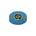 Hellblaue ovale Fassperle mit olivgrünem Zirkon für die DIY-Schmuckherstellung - Hellblau (Olivgrüner Zirkonia)