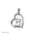 Detailed view of the silver mother and child heart pendant, showing dimensions and weight. - DN260332-A Style (Pendant Only (Without Chain))