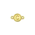 Connettore ciondolo lettera C rotonda dorata, superficie liscia goffrata 3D per creazione gioielli. - Lettera C (Solo ciondolo)
