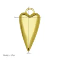 Ciondolo cuore gonfio placcato oro 43mm accessorio di gioielli moda per collane fai da te. - Stile Cuore 3D (DN260328-B) (Ciondolo Solo (Senza Catena))