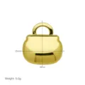 Vista dettagliata del ciondolo a borsa dorata con dimensioni e peso indicati chiaramente. - Stile Borsa a Mano (DN260328-C) (Ciondolo Solo (Senza Catena))