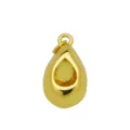 Zoom sur un pendentif en forme de goutte en zircone jaune plaqué or 18 carats. - Pendentif Jaune Seul