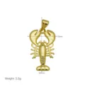 Detail of gold-plated lobster pendant showing dimensions 15x30mm and weight 2.2g - Lobster Style (DN260621-C) Pendant Only (Without Chain)