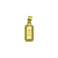 Detailed macro view of square 18K gold plated pendant featuring letter I and zircon border - Letter I Pendant Only (DN260736-I)
