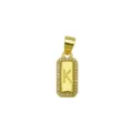 High-quality close-up of a square 18K gold plated pendant with letter K and zircon border. - Letter K Pendant Only (DN260736-K)