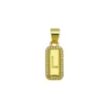 Macro view of 18K gold-plated square pendant featuring a zircon border and letter L - Letter L Pendant Only (DN260736-L)