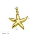 Polished 18K gold plated starfish pendant with dimensions and weight info - Starfish Style (DN260621-F) Pendant Only (Without Chain)