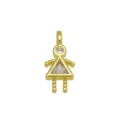 Detail view of 18K gold-plated girl shaped pendant with sparkling zircon stones. - Girl Shape (DN260614-M) / Pendant Only (Without Chain)
