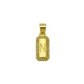 Close-up view of a square 18K gold plated copper letter N pendant with zircon stones - Letter N Pendant Only (DN260736-N)