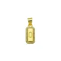Close-up of rectangular 18K gold plated pendant with letter O and zirconia border - Letter O Pendant Only (DN260736-O)