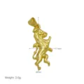 Detail view of gold-plated lion pendant with dimensions 32mm by 11mm and 2.0g weight - Rampant Lion Style (DN260621-G) Pendant Only (Without Chain)
