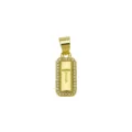 Close-up of gold-plated rectangular pendant with letter T and cubic zirconia border - Letter T Pendant Only (DN260736-T)