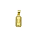 Detailed view of 18K gold plated rectangular pendant with zircon border and letter U - Letter U Pendant Only (DN260736-U)