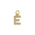 Gouden initiaal letter E hanger met zirconia pavé voor DIY ketting sieraden maken - Letter E Hanger Zonder Ketting (DN260738-E)