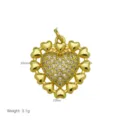 Vergoldete Herz Anhänger Halskette mit funkelnden Zirkonia Steinen, elegantes Schmuckstück. - Mehrlagiges Herz (Anhänger Ohne Kette)(DN260610-C) / Gold