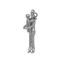 Detailed view of the elegant hug pendant, polished metal mother and child design accessory. - Pendant Only (Without Chain) (Style B) / Gold