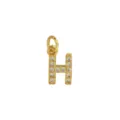 Vergulde letter H hanger ketting DIY bedel met sprankelende witte zirkonia stenen - Letter Hanger Zonder Ketting (DN260738-H)